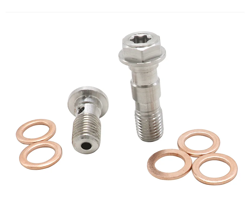 Motorcycle Brake Caliper Universal M10X1.25/1.0mm Banjo Screws for Brake Tubing Oil Nozzle
