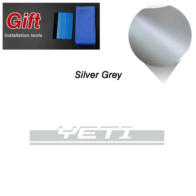 Racing Sport Car Styling Hood Engine Cover Decal Body Graphics Vinyl Side Stripes Skirt Sticker for Skoda Yeti Tuning Accessorie Hood-Silver Grey