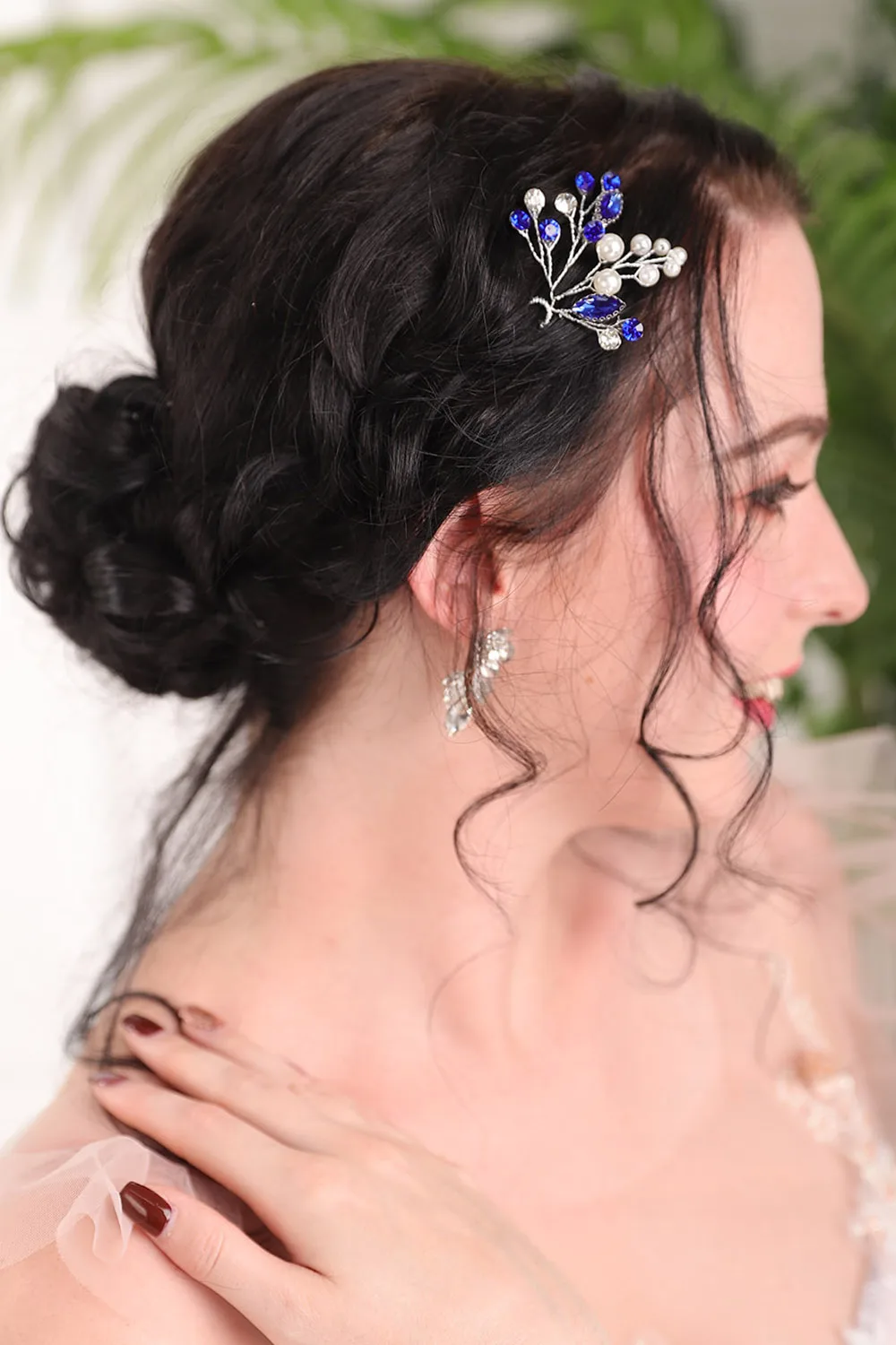 Chic Blue Silver Bridesmaid gift Wedding Birde Hair Accessories marriage Hair Jewelry pins Headdress for women