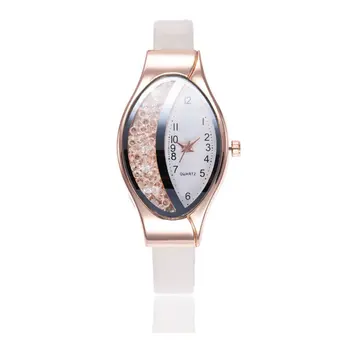 

Half Moon Type Elliptical Quicksand Lady Watch Fashion woman watch Wristwatches Ladies Best Gift