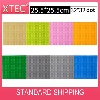 

32x32 dots Base Plates For All Brand DIY MOC Building Blocks Bricks 8 Colors Dark French Grey Green Baseplates 25*25 CM
