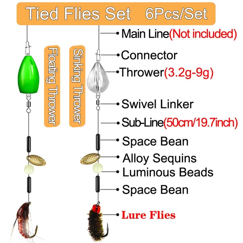 Trout Fishing Ready Tied Flies Set For Fly Bomb Float Rig for Fly