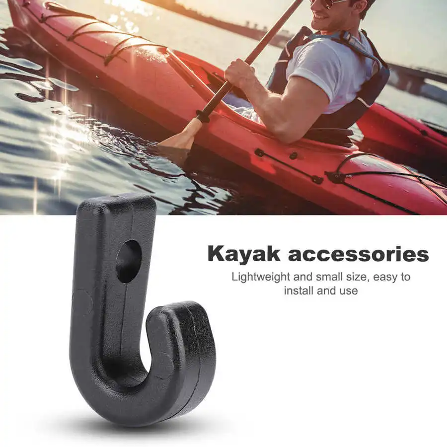 Description Picture 4 of item1 Pair Plastic J Shape Screws Lashing Hook Boat J-hooks For Kayaks Canoes Rowing Boats