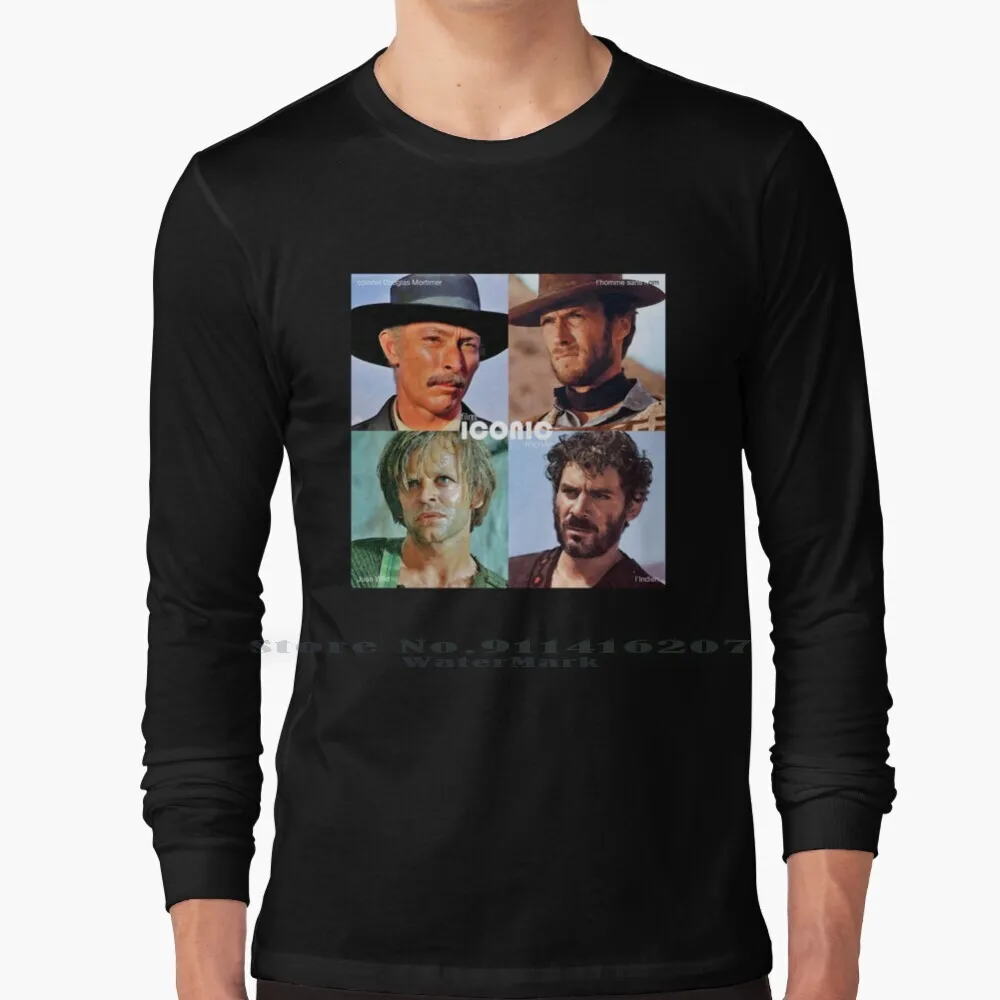 Film Iconic Movie - Et Pour Quelques Dollars De Plus - Couleur Maglietta A Maniche Lunghe Cotton Et Pour Quelques Dollars De Plus Per