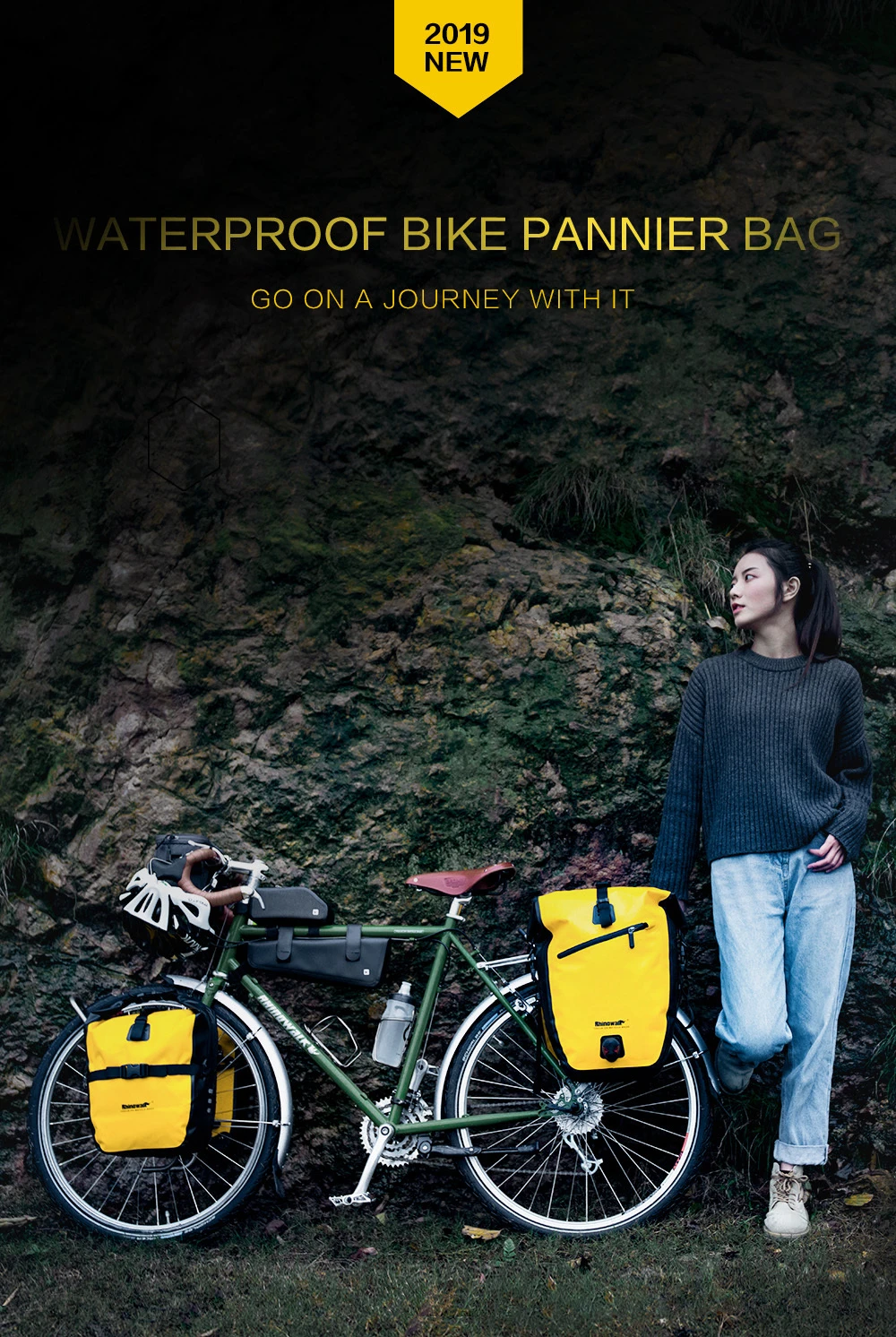 Rhinowalk сумка для горного велосипеда водонепроницаемый портативный 20л велосипедный задний багажник крепящийся за сиденье посылка износостойкая велосипедная сумка на переднее колесо