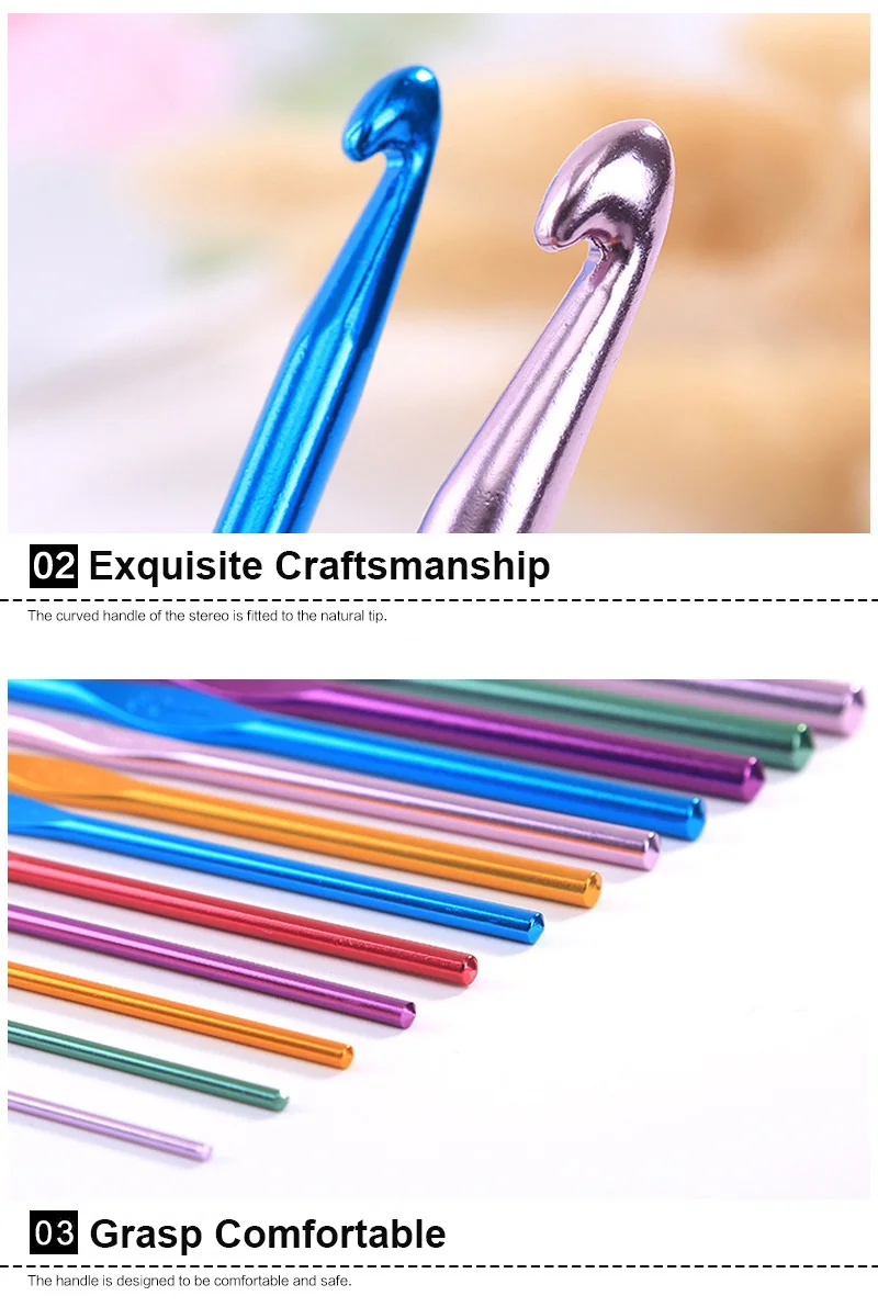 1pcs Stainless Steel Hooks Hand Knitting Needles Sewing Needle for Yarn Crafts Bag Sweater Metal Weave Crochet Needles DIY Tool