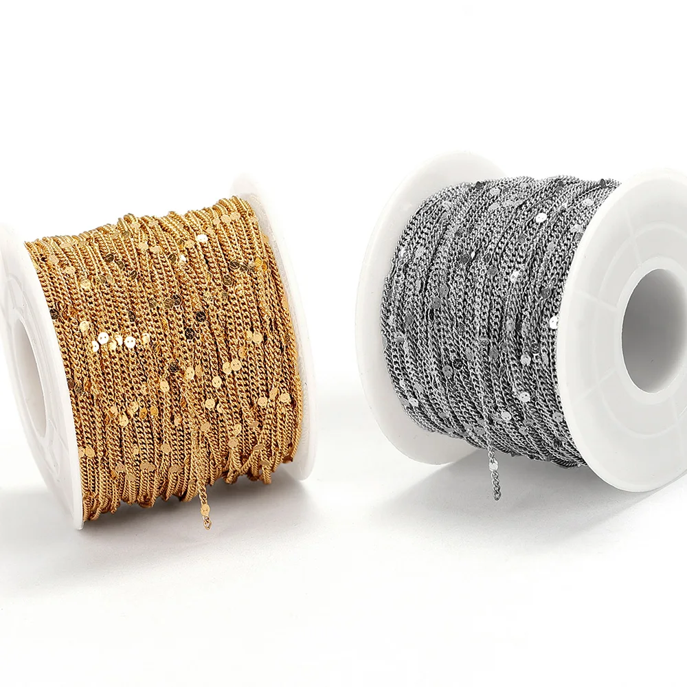 2Meter Edelstahl dünne Glieder kette Goldfarbe Silber Farbe Halskette Tasche Kette für Armband DIY Schmuck machen mehr Stile – Detail 24