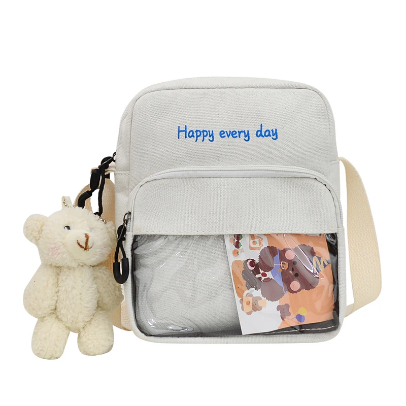 

Women's bags 2020 canvas crossbody fashion clear purse mini Bags for women brand clear jelly designer off white korean style