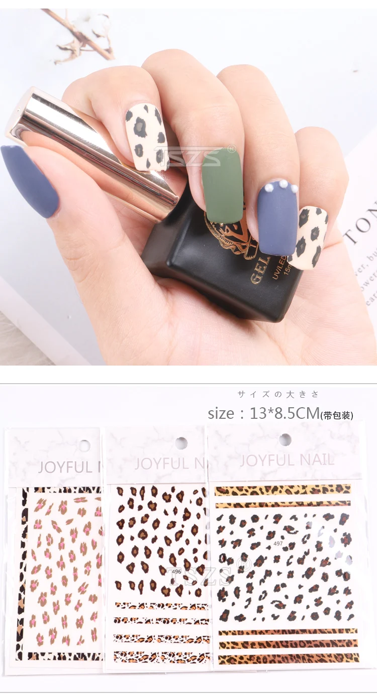 1 sheet/lot Autumn and winter nails leopard stickers three-dimensional Sexy Designs Women Slider Decalsnail decoration nail art