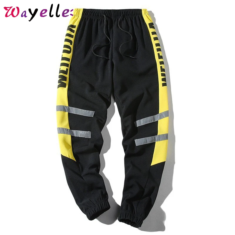 Men Pants Hip Hop 2019 Harajuku Elastic Streetwear Pants Men Fashion Block Patchwork Thin Joggers Men Casual Harem Men Trousers
