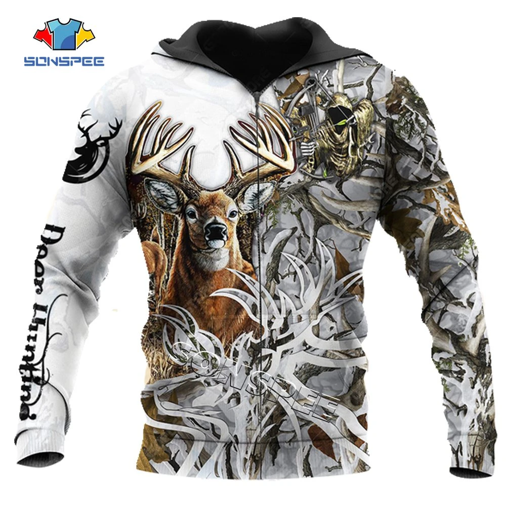 white hunting hoodie