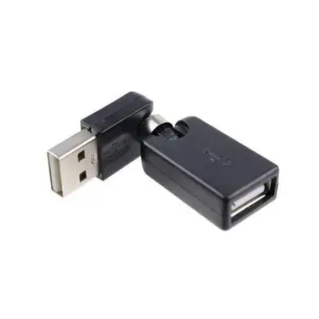 

100pcs/lot Black USB 2.0 Male To Female 360 Degree Rotating USB Adapter Flexible Swivel Twist Angle Extension Adapter