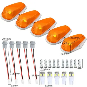 

5x LED Car Exterior Dome Light Van Yellow Roof Light RV Marker Warning Lamp Trailer Clearance Lamp for Truck SUV Camper Bus