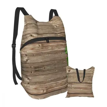 

Sunflowers On Wooden Board Portable Folding Unisex Backpack Outdoor Sport Bag for Camping Cycling