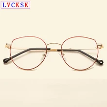 Модные Винтажные кошачьи уши металлические прозрачные линзы, оправа градусов глаз Стекло es прозрачное стекло авторский Новинка оптические очки Рамка N5