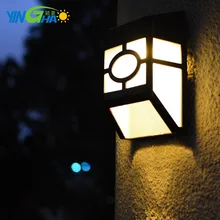 Солнечный настенный светильник, Уличный настенный Европейский стиль, светодиодный светильник для стен, садовые светильники, светодиодный светильник на солнечной батарее