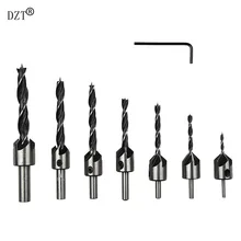 7 шт. трехконтурная деревообрабатывающая потайная головка/развертка для дрели/деревообрабатывающая фаска/ориентированное СВЕРЛЕНИЕ/высокоскоростная стальная дрель B