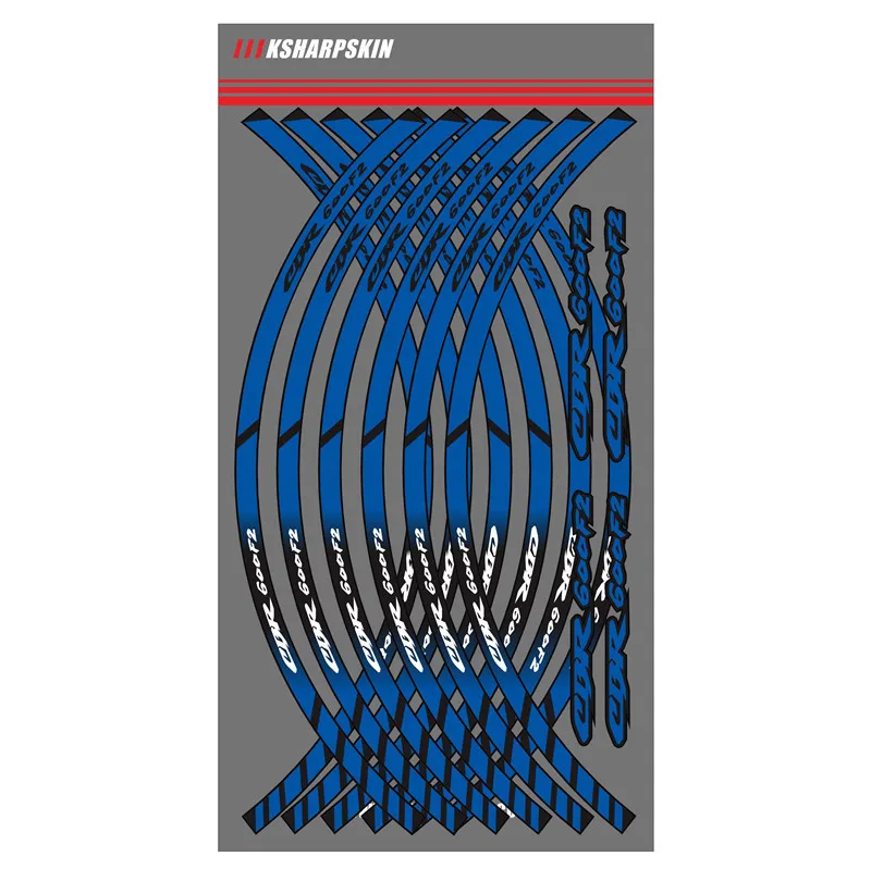 Высокое качество мотоцикл 12 Полосы колеса шины наклейки полосы внешний обод Светоотражающие украшение Наклейки для HONDA CBR600F2 cbr 600 f2 - Color: 2