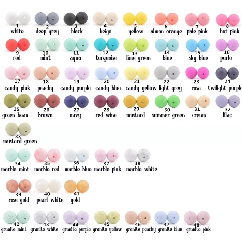 20 Pcs 12mm Silicone Teething Beads DIY Sensory Food Grade Quality *UK SELLER*