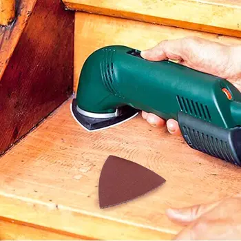 

100Pcs Triangular Hook and Loop Multitool Sandpaper for Wood Sanding Fit 3-1/8 Inch Oscillating Multi Tool Sanding Pad