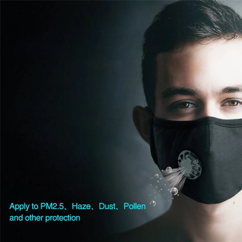 

5Pcs Dust Masks Breathing Filter Valve Filter PM2.5 Pollution Smog Waterproof Protective Mask Reusable Respirator Windproof