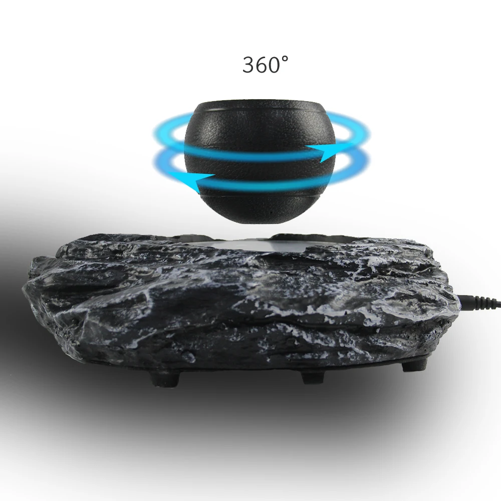 

Office Home Desk Decoration Flowerpot Magnetic Levitation Rotating Pot Imitation Stone Base Birthday Christmas Gift Children Toy