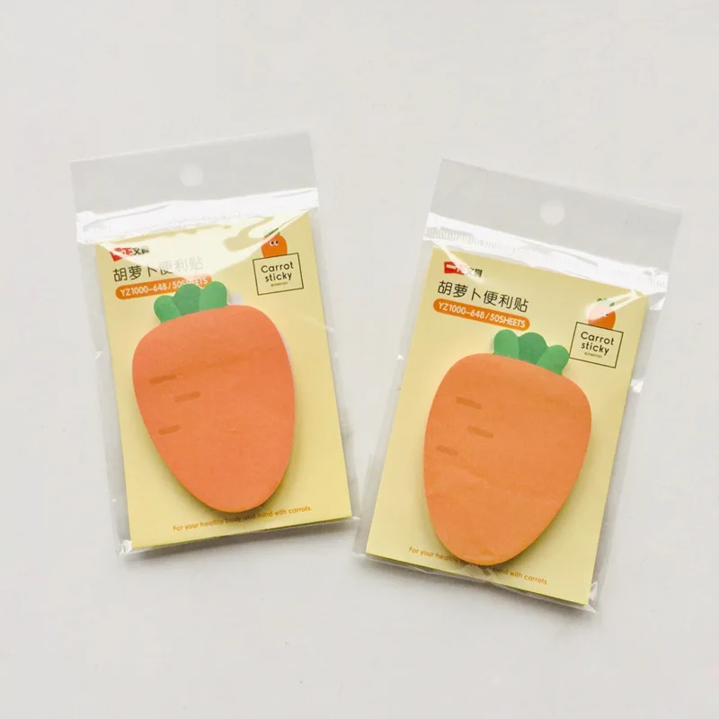 Coloffice Cartoon Carrot Series Memo Pad Cute Kawaii Students Sticker Notes Lovely Message Notes Office School Supplies 1Piece