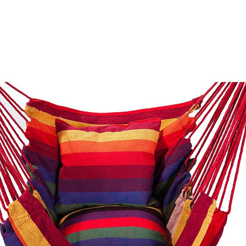 ABUO-Кресло-гамак, подвесное кресло-качалка с 2 подушками для дома, улицы, сада
