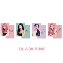 KPOP Blackpink самодельные Бумага коллективных карты HD плакат Фотокарта Дженни Lisa подпись карты 4 шт./компл