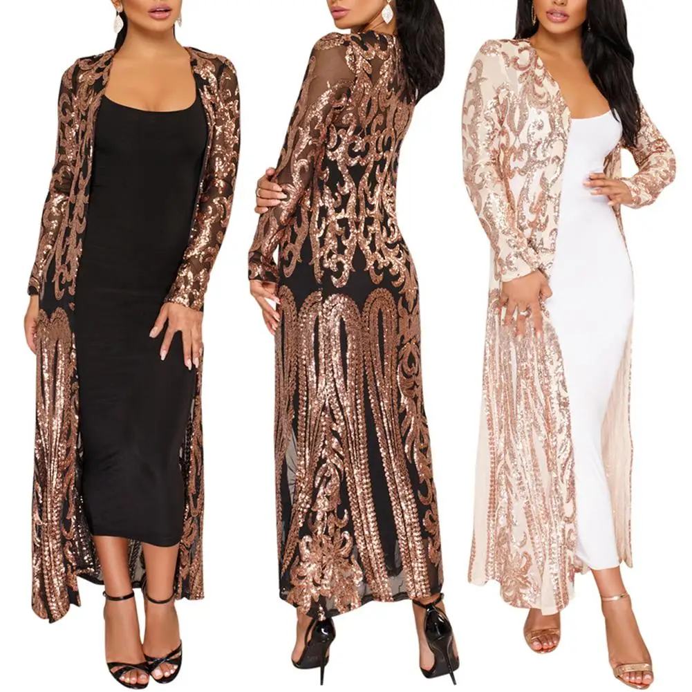 Women Plus Size Cloak of the coat African riche bazin dress for women Sexy Sequins Perspective Cardigan Cloak of the One Coat african wear for women