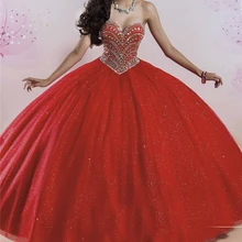Бальное платье бальные платья Милая декольте кружева блёстки Бисероплетение Тюль сладкий 16 платья vestidos de Quinceanera платья