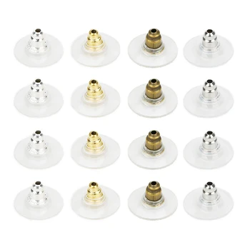 

100pcs 11mm Clear Silicone Round Earring Back Hooks Stoppers Ear Post Nuts Plugging for DIY Jewelry Findings