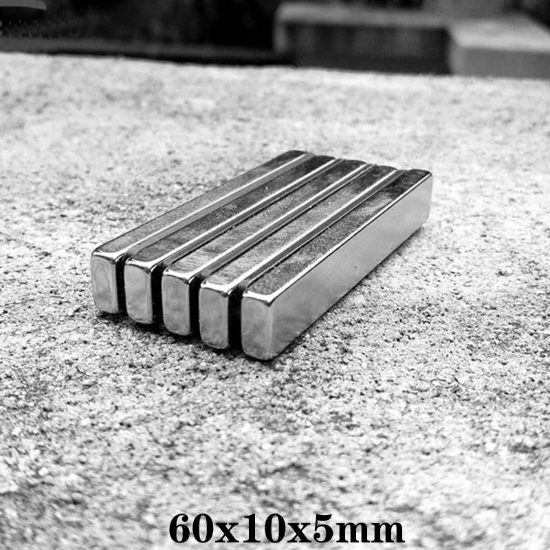 2 ~ 30 шт. 60x10x5 прочные для простыней редкоземельный магнит Длина 60 мм блок
