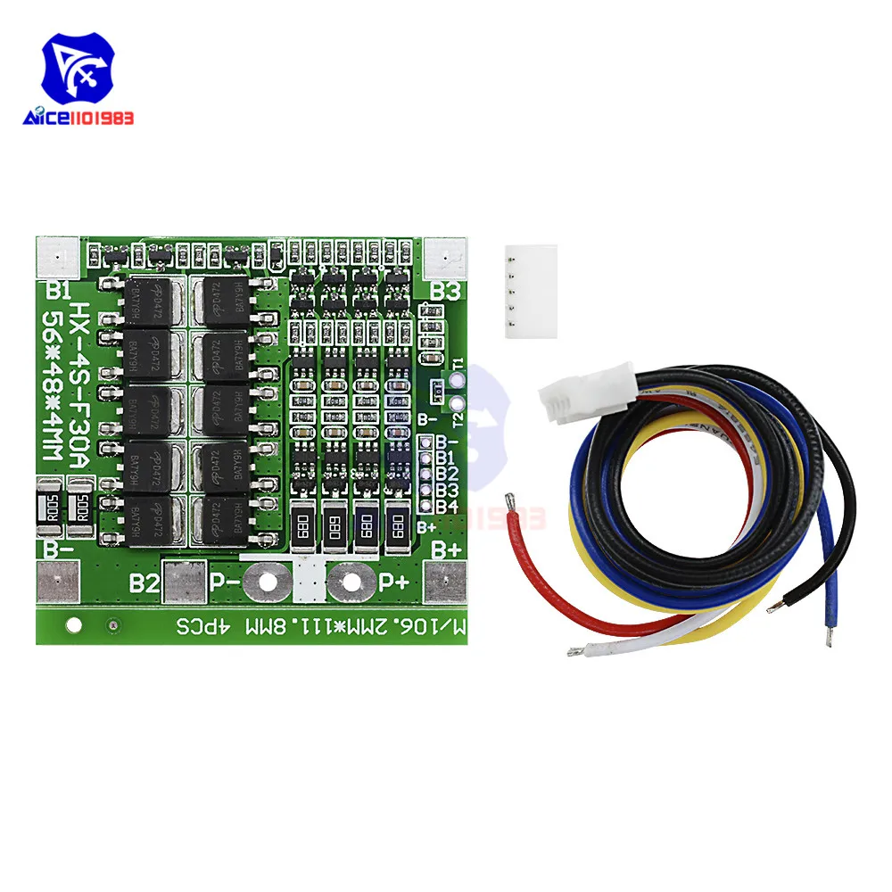 Плата защиты diymore для литий ионных аккумуляторов 18650 30 А 14 8 в плата BMS модуль