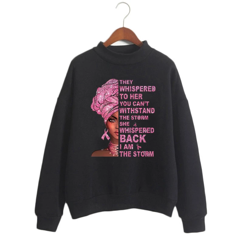 Melanin Poppin pink hoodies women clothing Beautiful black girl print