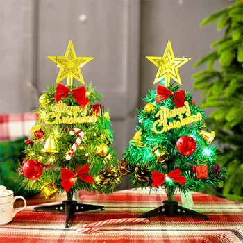 

30cm Mini Christmas Tree with Lighting Desktop Christmas Decorations for Home Decor Office Christmas Tree Diy party