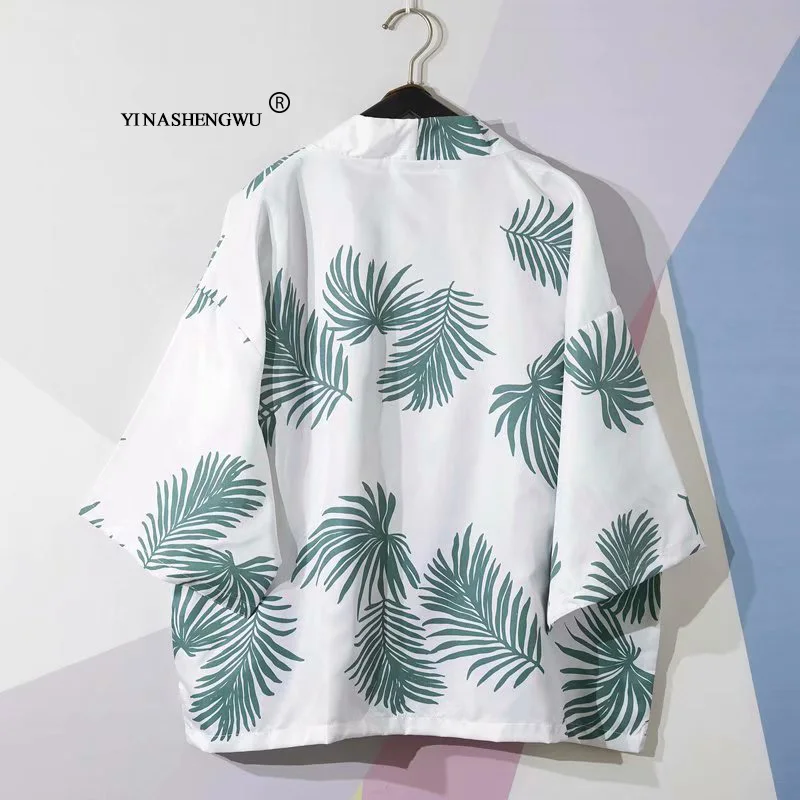 as picture Yukata женский Кимоно Кардиган для мужчин традиционное японское кимоно унисекс Harajuku пляжная свободная тонкая рубашка Азиатский Япония мультфильм косплей - Цвет: as picture