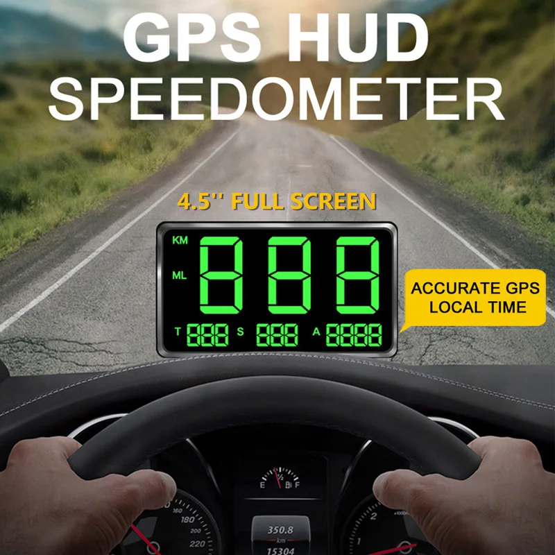 Цифровой GPS Спидометр HUD миль/км/ч, показывающая превышение скорости Предупреждение для автомобилей мотоциклы V6