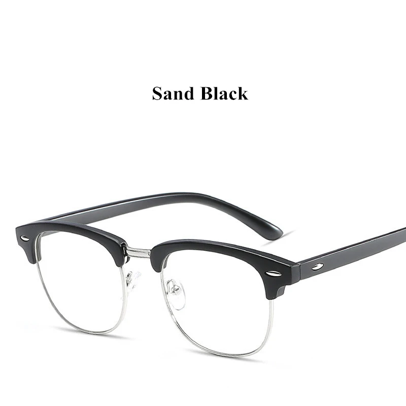 Clear Sand Black Модные квадратные оправы для очков для мужчин и женщин с заклепками, оптические компьютерные очки, очки, анти-синий светильник, оправа для очков - Цвет оправы: Clear Sand Black