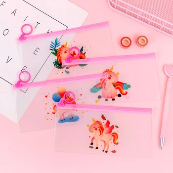 

Hot Sale Kawaii Unicorn Pattern PVC Pencil Case Rectangle Waterproof File Folder Storage Bag School Supplies Pencil Bag Wholesal