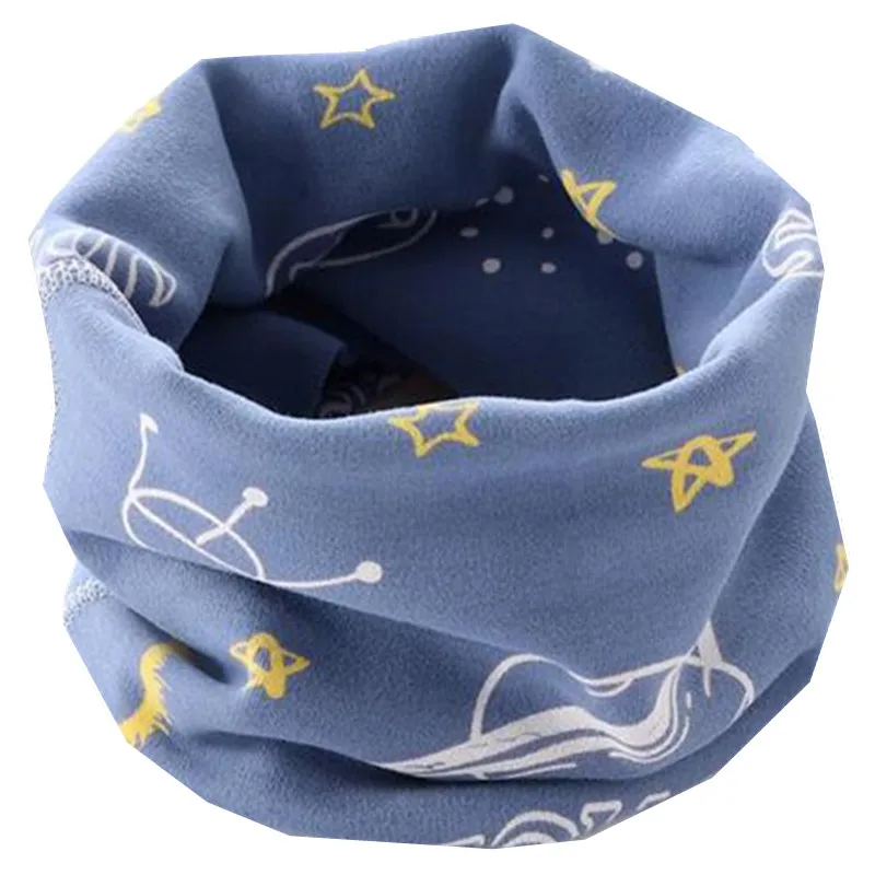 blue star Новинка для девочек на осень, хлопковый шарф для детей ребенок шейный шарф для девочек, для мальчиков-хомут с круглым воротником для мальчиков и девочек шарф воротником, теплая детская волшебный шейный платок - Цвет: blue star