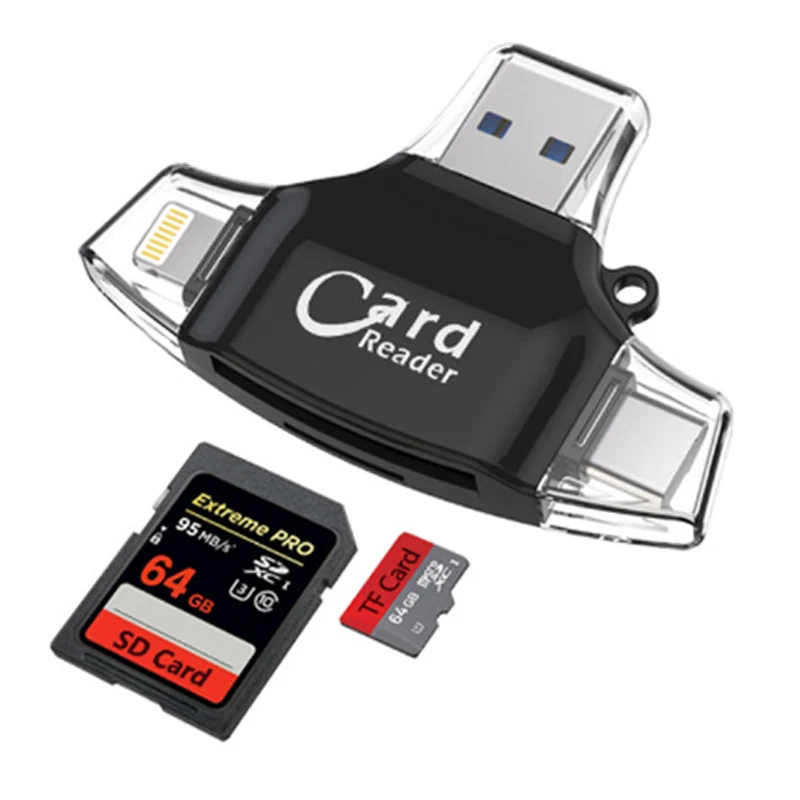 4 в 1 Тип C Micro SD кард-ридер tipo C OTG USB C RS MMC флэш-память idragon для iPhone iPad MacBook адаптер SD ридер