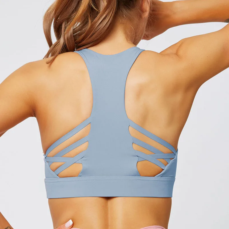 Nessaj Women Cross Sports Bra Sport Top Wear Brassiere Women's Clothing Brassiere Woman Fitness Tops Gym Bras Patchwork Tank Top