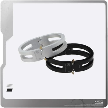 

HANGZHI 2020 New Hip Hop Punk 1017 ALYX 9SM ROLLERCOASTER TRACK ALYX Metal Lettering Buckle Bracelet For Men Women Girls Jewelry