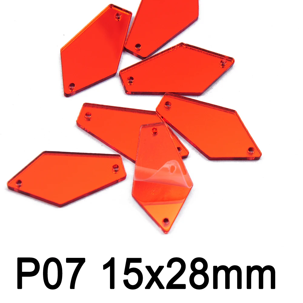 P07-15x28mm 30pcs 30 шт. смешанные размеры Красные кристаллы швейное зеркало стразы аппликация с плоской задней стороной Акриловые стразы пришитые камни для одежды - Цвет: P07-15x28mm 30pcs