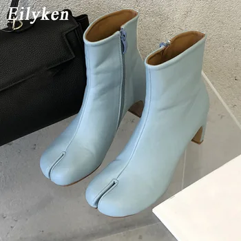 

Eilyken White Black Ankle Boots For Winter Female Boots 2021 New Women Low High heels Shoes High Quality Elegant High Heels Boot