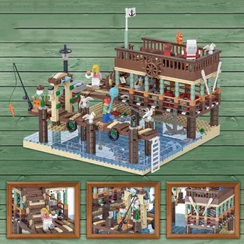 

New LepinBlocks 30101 Old Fishing House Pier Compatible IDEA 16050 21310 Building Bricks Educational Toy Child Birthday Gifts