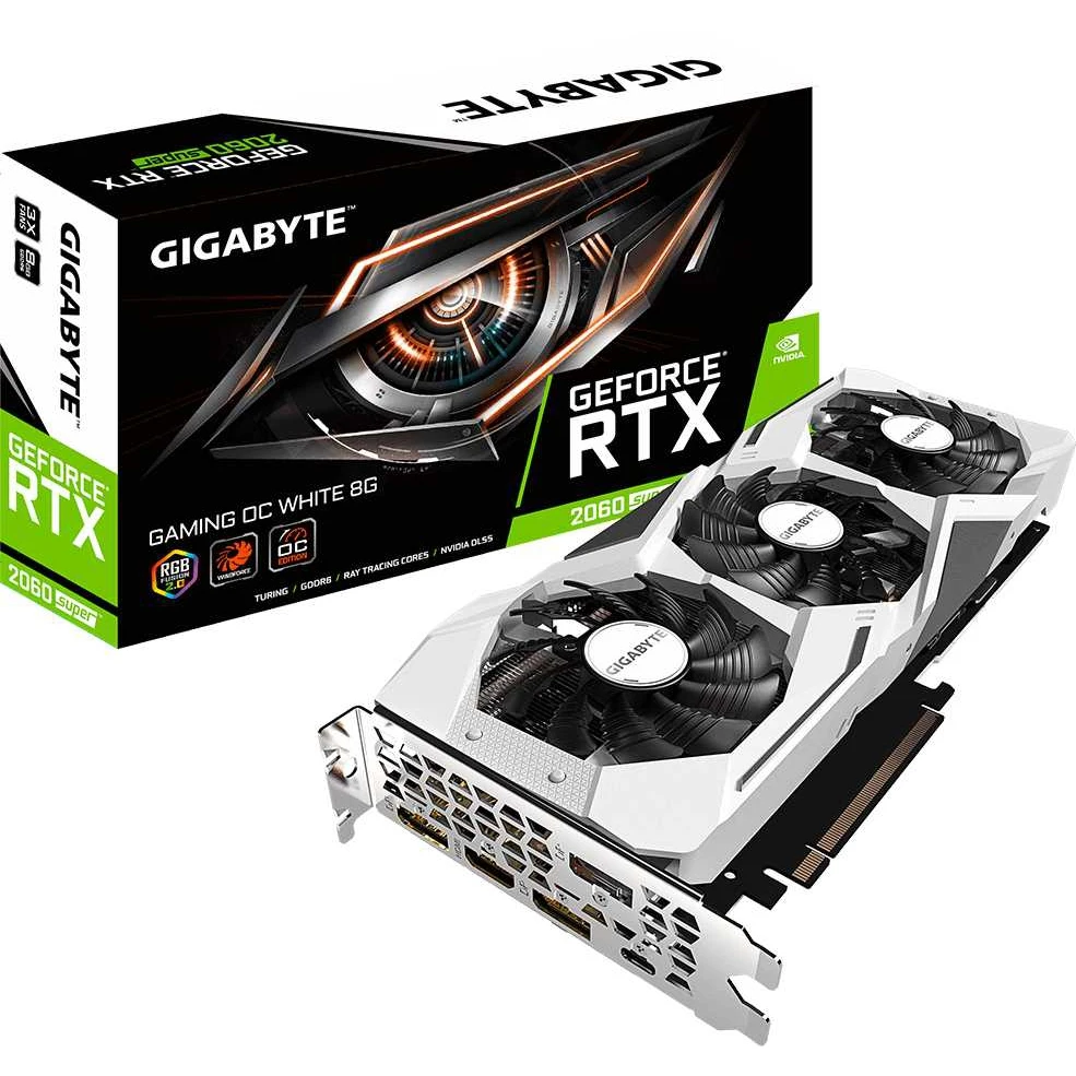 Видеокарта Gigabyte PCI-E GV-N206SGAMING OC WHITE-8GD NV RTX2060SUPER 8192Mb 256b GDDR6 1650/14000/H