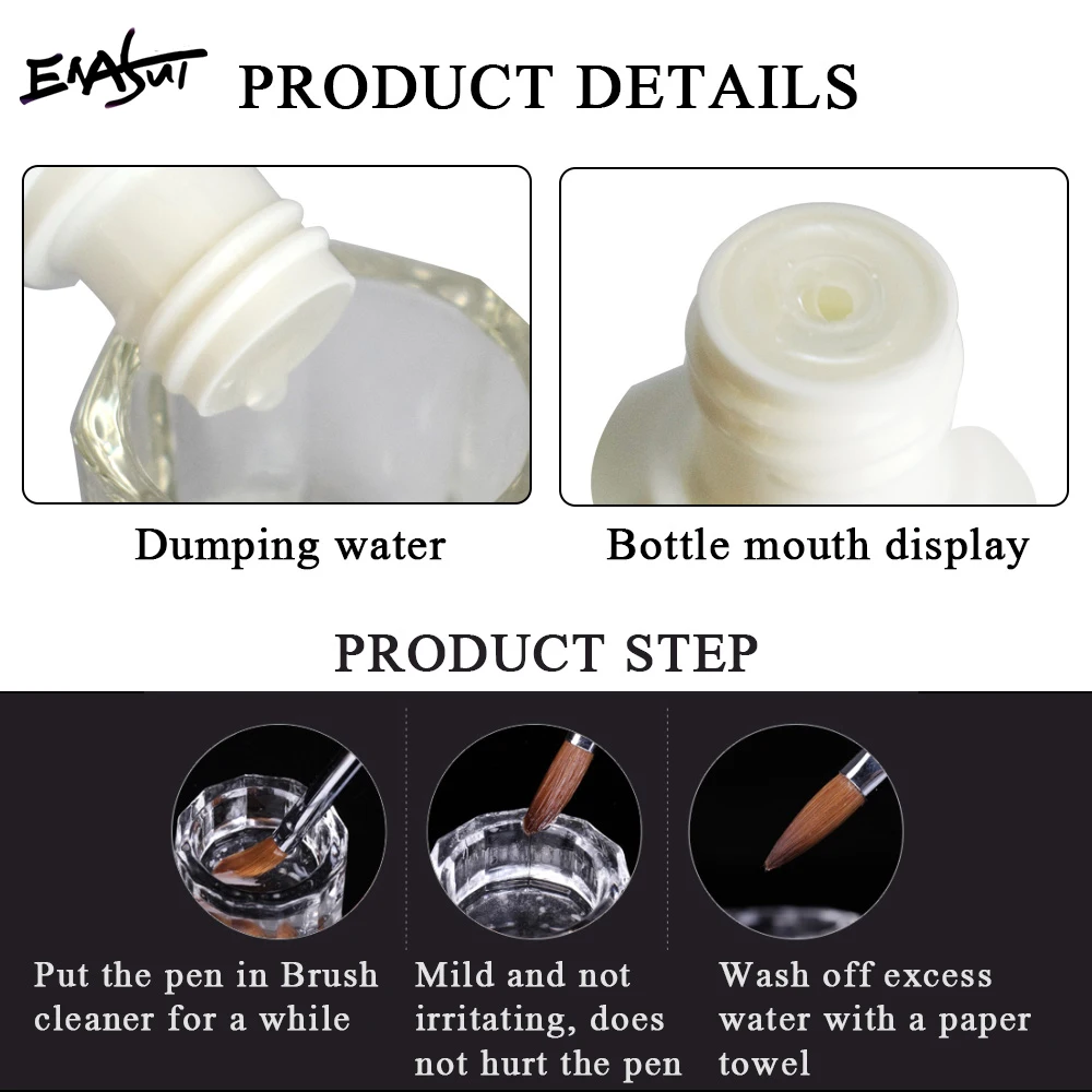 ENASUI 2*45ml Nail Polish Gel Liquid Slip Solution Gel Brush Cleaner Nail Extension UV Gel DIY Manicure Professionial
