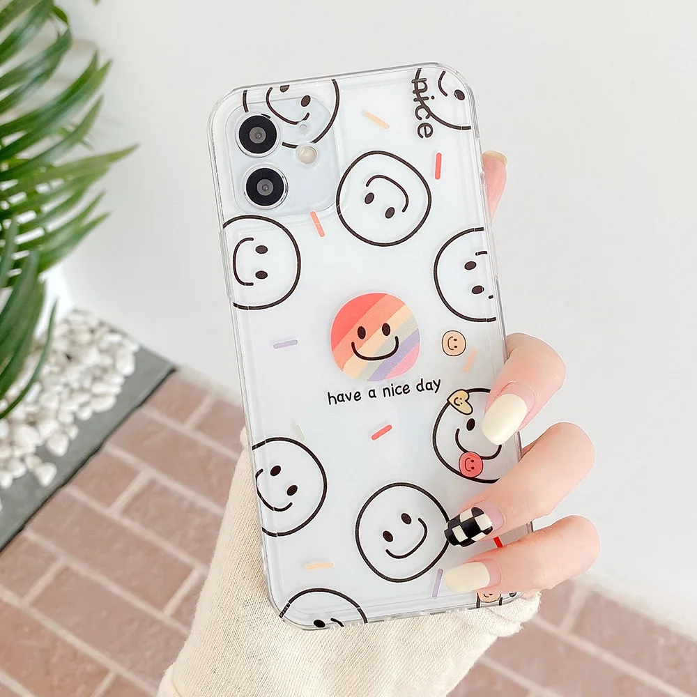 Funny Smile Face Heart Clear Soft Cartoon Cases For iPhone